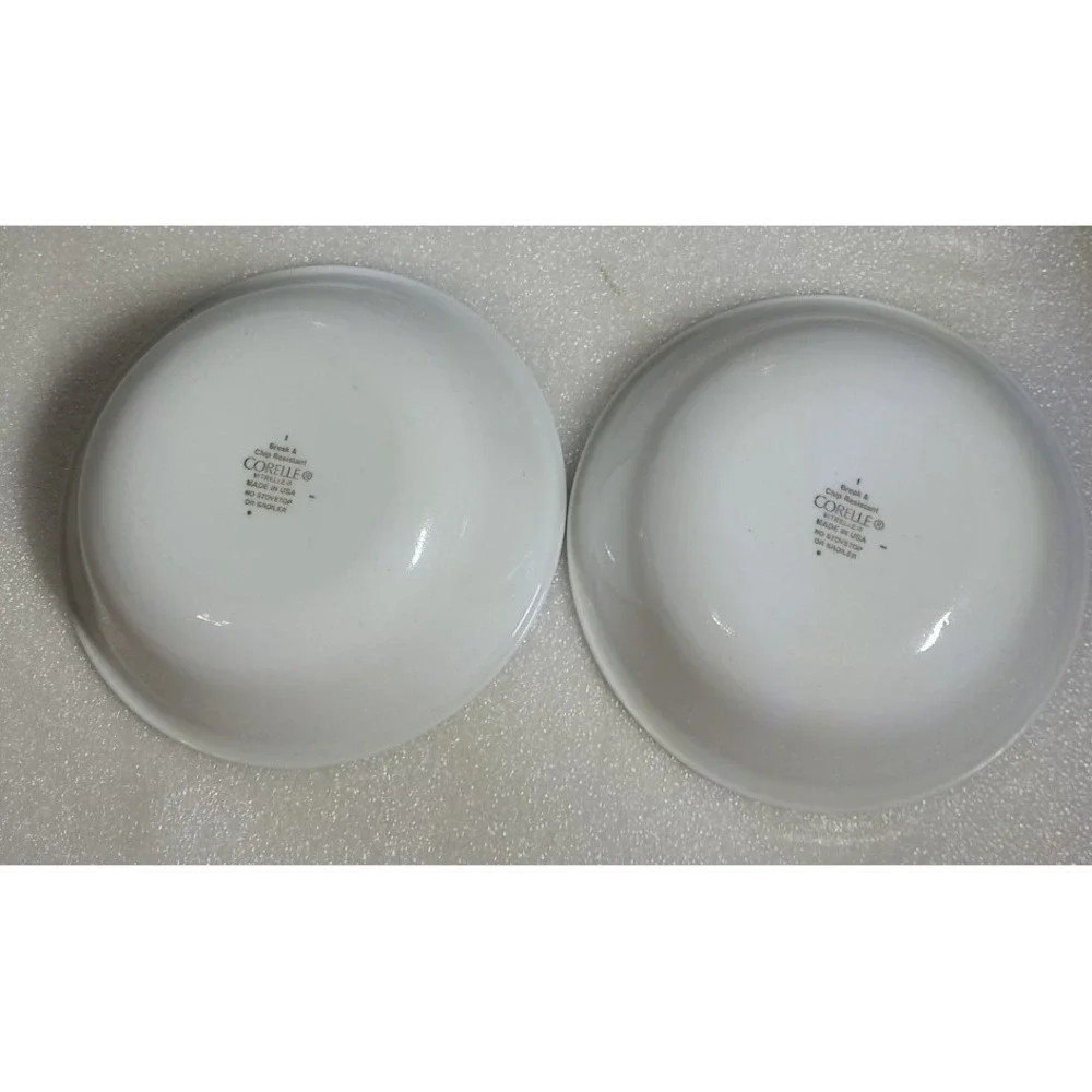 Set of 2 Vintage Corelle Classic Cafe Blue Triple Stripe 6.25